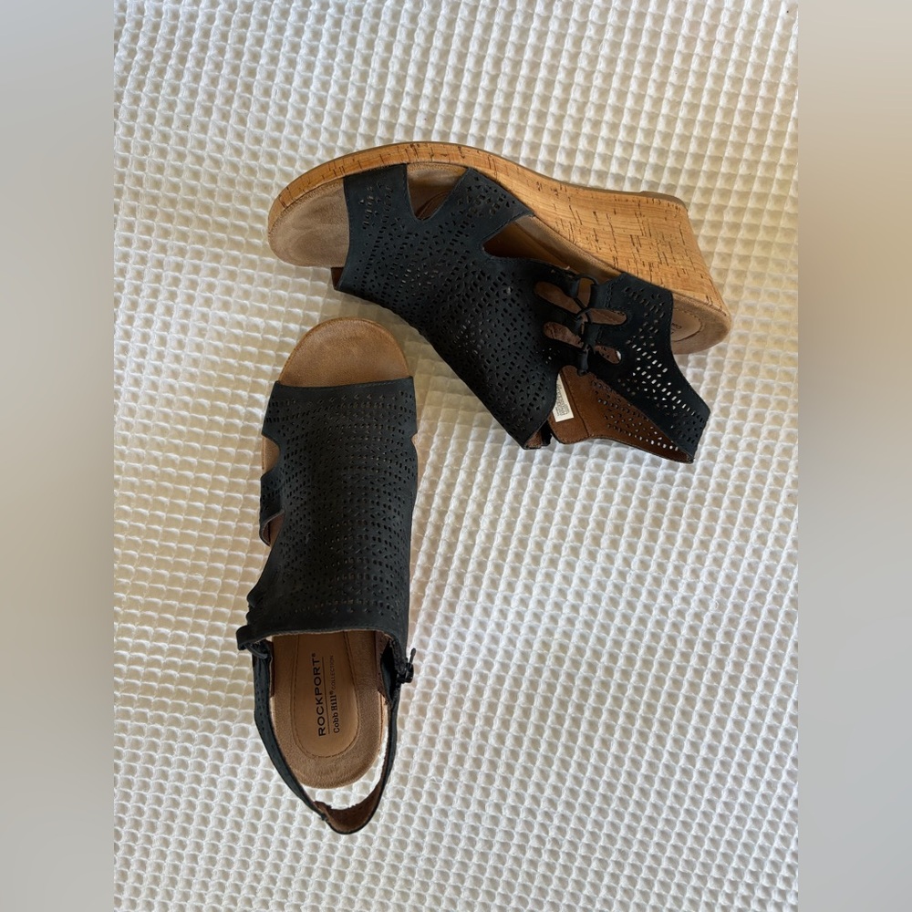Rockport Black Wedge Sandals for Women